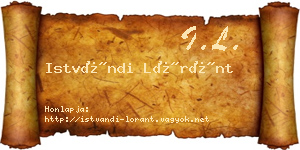 Istvándi Lóránt névjegykártya