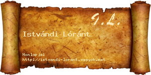 Istvándi Lóránt névjegykártya