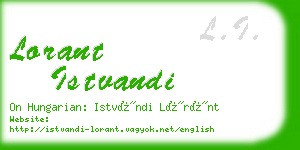 lorant istvandi business card